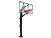 First Team Challenger Nitro Steel Glass In Ground Adjustable Basketball System Columbia Blue