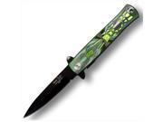 DK0026GNSP 8 In. AO Green Spider Stiletto Knife