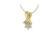Fine Jewelry Vault UBNPD31212Y14D Diamond Fashion Pendant in 14K Yellow Gold 0.10 CT TDWPerfect Jewelry Gift for Women