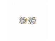Fine Jewelry Vault UBERP040AARDY14D Push back Diamond Stud Earrings in 14K Yellow Gold 2 Stones