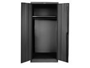 Hallowell 835W18ME 800 Series Stationary Wardrobe Cabinet 36 in. W x 18 in. D x 78 in. H 708 Midnight Ebony Single Tier Double Solid Door 1 Wide Knock dow