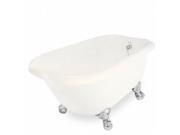 American Bath Factory T050A CH B Trinity 60 in. Bisque Acrastone Tub Drain No Faucet Holes Small