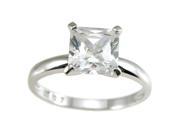 Plutus kkr6048d 925 Sterling Silver CZ Princess Solitaire Wedding Ring Size 9