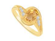 Fine Jewelry Vault UBNR81593AGVY7X5CZCT Citrine CZ Semi Swirl Ring in Yellow Gold Vermeil 2 Stones