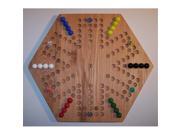 Charlies Woodshop W 1936alt. 3 Wooden Marble Game Board Red Oak with 24 Birch Inlaid Spots