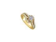 Fine Jewelry Vault UBNR83980Y14CZ Elegant CZ Solitaire Engagement Ring in Yellow Gold
