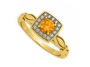Fine Jewelry Vault UBNR84679AGVYCZCT Gorgeous Citrine CZ Engagement Ring 16 Stones