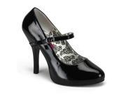 Bordello TEM35_B 6 Buckle Strap Maryjane Shoe Black Size 6