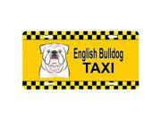 Carolines Treasures BB1344LP White English Bulldog Taxi License Plate