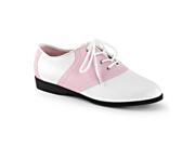 Funtasma SAD50_BP WPU 9 Front Lace Up Flat Saddle Shoe Pink White Size 9
