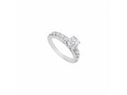 Fine Jewelry Vault UBJS656AW14CZ 14K White Gold 1 CT Engagement Ring of CZ in Prong Setting