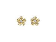 Fine Jewelry Vault UBNER40002Y14D April Birthstone Diamonds Floral Earrings in 14K Yellow Gold0.25 CT TDW