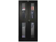 Hallowell 435W18SVA ME 400 Series Stationary SV Wardrobe Cabinet 36W in. x 18D in. x 72H in. 708 Midnight Ebony Single Tier Double Safety View Door 1 Wide
