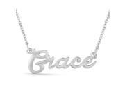 SuperJeweler Grace Nameplate Necklace In Silver