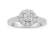 SuperJeweler H101354 HISI2I1 z8 1.6Ct Halo Diamond Engagement Ring Crafted In 14 Karat White Gold Size 8