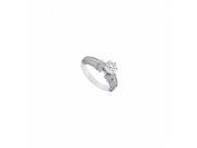 Fine Jewelry Vault UBJ3046W14CZ 14K White Gold Engagement Ring of CZ 1 CT