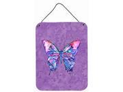 Carolines Treasures 8860DS1216 Butterfly on Purple Aluminium Metal Wall Or Door Hanging Prints 12 x 16 in.