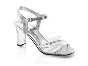 Fabulicious ROM308R_C SMPU 9 Ankle Strap Sandal with Rhinestone Clear Silver Size 9