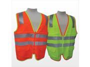 3asafety C2821 XL Lime Solid Vest Contrast Bias Extra Large