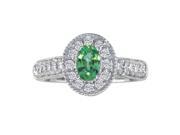 SuperJeweler 14K 0.9 Ct. Antique Style Emerald And Diamond Ring