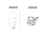 FineJewelryVault UBMER18WH4RD100D 101 Mens 18K White Gold Round Diamond Stud Earring 1.00 CT. TW.