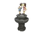 NorthLight 35.8 in. Boy And Girl Water Fountain Outdoor Patio Garden Statue