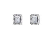 Fine Jewelry Vault UBNER40938W14EC75CZ Fancy Square Cubic Zirconia Earrings in 14K White Gold 2.50 CT TGW