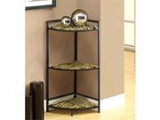 Monarch Specialties I 3121 Black Metal 30 in. Accent Table With Tiger Tempered Glass