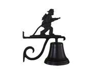 Montague Metal Products CB 1 91 SB Cast Bell With Satin Black Fireman Weathervane Ornament