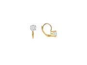 Fine Jewelry Vault UBNERF775Y14CZ200 April Birthstone Cubic Zirconia Leverback Earrings in 14K Yellow Gold 2 CT TGW
