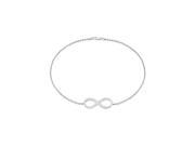 Fine Jewelry Vault UBBR3039AG Rhodium Plating 925 Sterling Silver Infinity Bracelet with 7 in. box Chain of Lobster Clasp