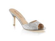 Fabulicious LUCY01_SGFA 11 Mesh Fabric Slide High Heel Shoe Silver Size 11