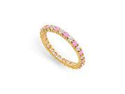 FineJewelryVault UB14YR100DPS2263 101 Pink Sapphire and Diamond Eternity Band 14K Yellow Gold 1.00 CT TGW Size 7