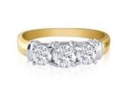 SuperJeweler H020407 TT z4 0.25Ct Three Diamond Ring In 14K Two Tone Gold With Fancy Trim Size 4