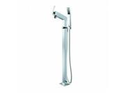 ALFI brand AB2728 BN Floor Mounted Tub Filler Plus Mixer With Additional Hand Held Shower Head Brushed Nickel