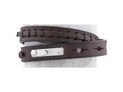 Doma Jewellery SSALB006 Alloy Dark Brown Leather Bracelet 23.2 g.