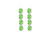 Fine Jewelry Vault UBER57W14PR Eight Carat Totaling Gem Weights of Oval Peridot Drop Earrings in 14K White Gold Prong Setting