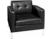 Ave Six WST51A B18 Wall Street Arm Chair in Black Faux Leather