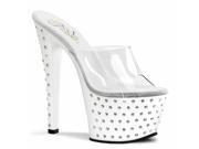 Pleaser FLAM802_C_M 9 Two Band Platform Slide Shoe Clear Size 9