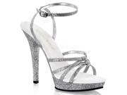 Fabulicious LIP128_SG_M 7 0.75 in. Platform Strappy Wrap Around Ankle Strap Sandal Silver Size 7