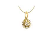 Fine Jewelry Vault UBNPD32270Y14D Diamond Circle and Loop Fashion Pendant in 14K Yellow Gold 0.10 CT TDWJewelry Gift for Women