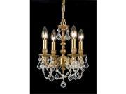 Mirabella Collection 5504 AG CL SAQ Cast Brass Mini Chandelier Accented with Clear Swarovski Spectra Crystal