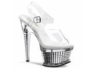 Pleaser AMU10_CR 14 Closed Back Sandal with Buckled Ankle Strap Cream Size 14