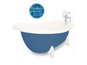 American Bath Factory T031F WH R BP Champagne Churchill 71 in. Bisque Acrastone Air Bath Tub White Metal Finish Large