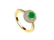 Fine Jewelry Vault UBJ8562Y14DE 101RS10 Emerald Diamond Engagement Ring 14K Yellow Gold 1.25 CT Size 10