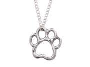 Rockinft Doggie 844587017989 Sterling Silver Pendant 18 in. Chain Cut Out Paw