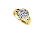 Fine Jewelry Vault UBNR83556AGVYCZ CZ Engagement Ring in Yellow Gold Vermeil