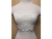 Ally Rose Toppers b8 s white 8 in. Basic Stretchy Lace Bandau Tube Top Topper