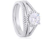 Doma Jewellery MAS08957 7 Sterling Silver Ceramic Ring with Micro Set CZ Size 7