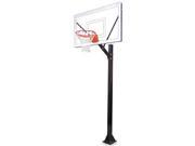 First Team Sport III BP Steel Acrylic In Ground Fixed Height Basketball System Columbia Blue